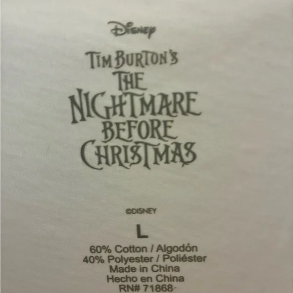Disney Nightmare Before Christmas Graphic Tee - NWOT. Size Large - Picture 2 of 3